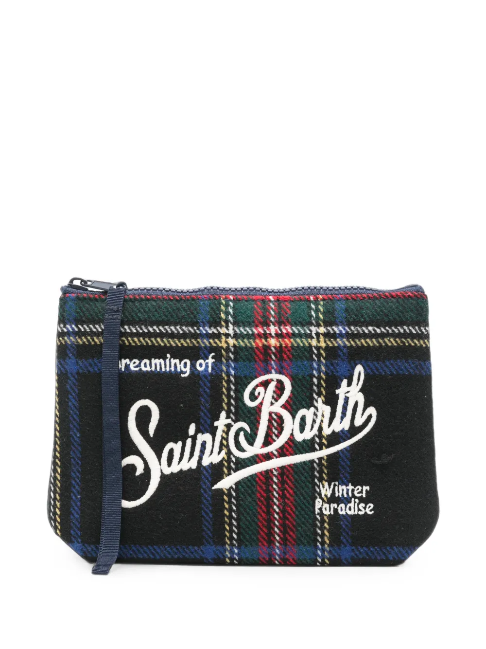 MC2 Saint Barth pochette Aline à motif tartan - Noir