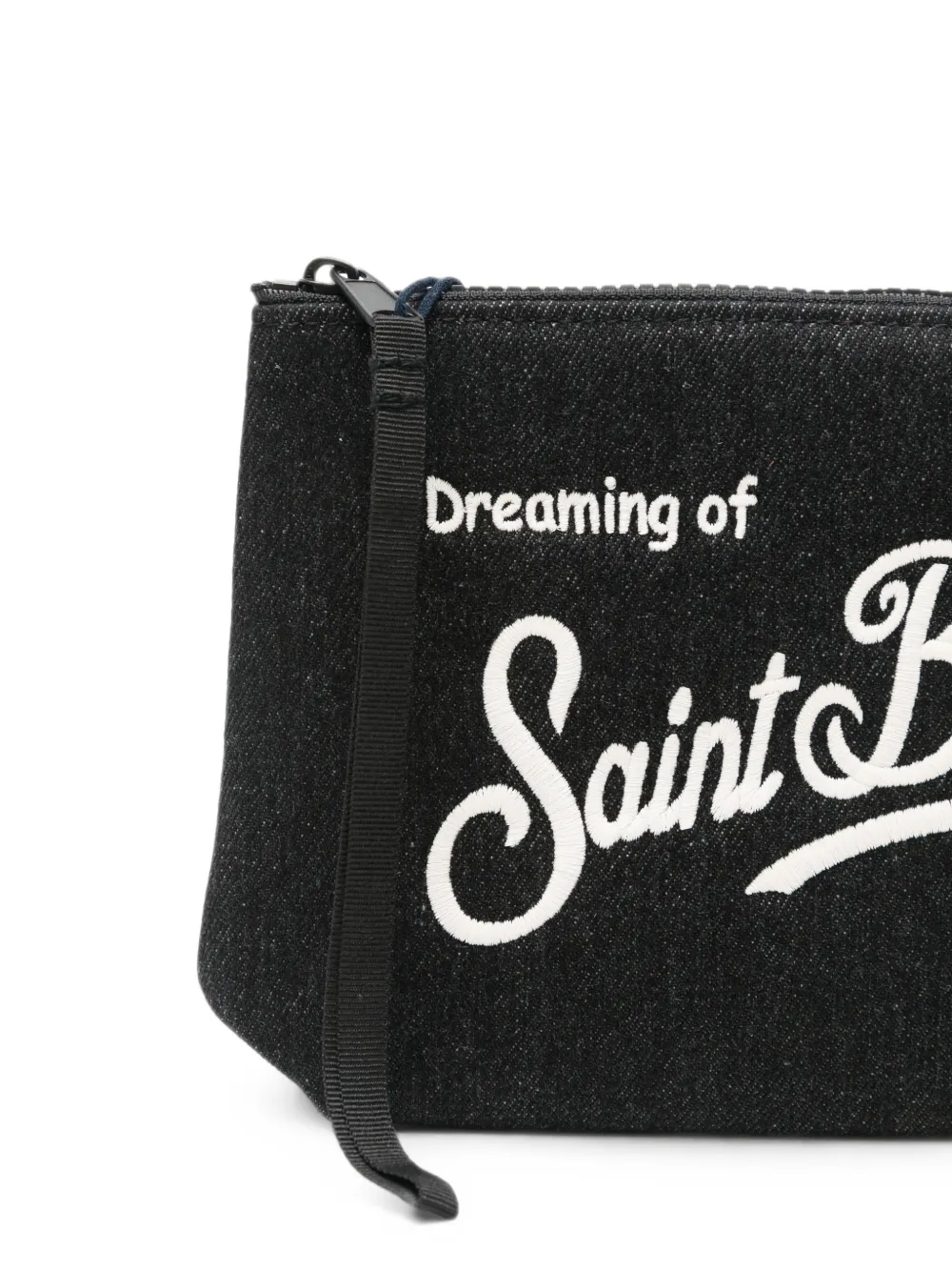 MC2 Saint Barth Aline clutch met geborduurd logo Zwart