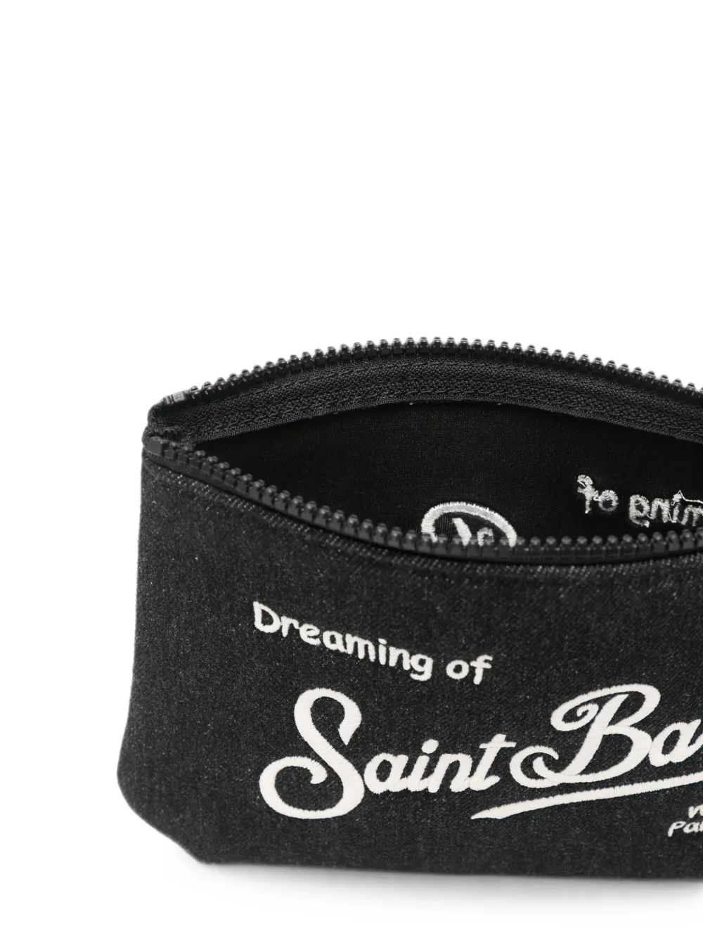 MC2 Saint Barth Aline clutch met geborduurd logo Zwart