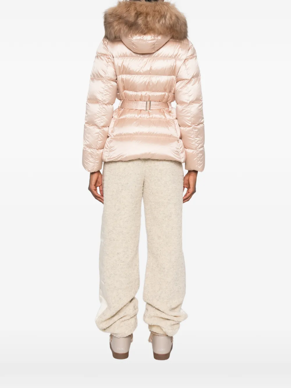 Moncler Cupidones jack met ceintuur Roze