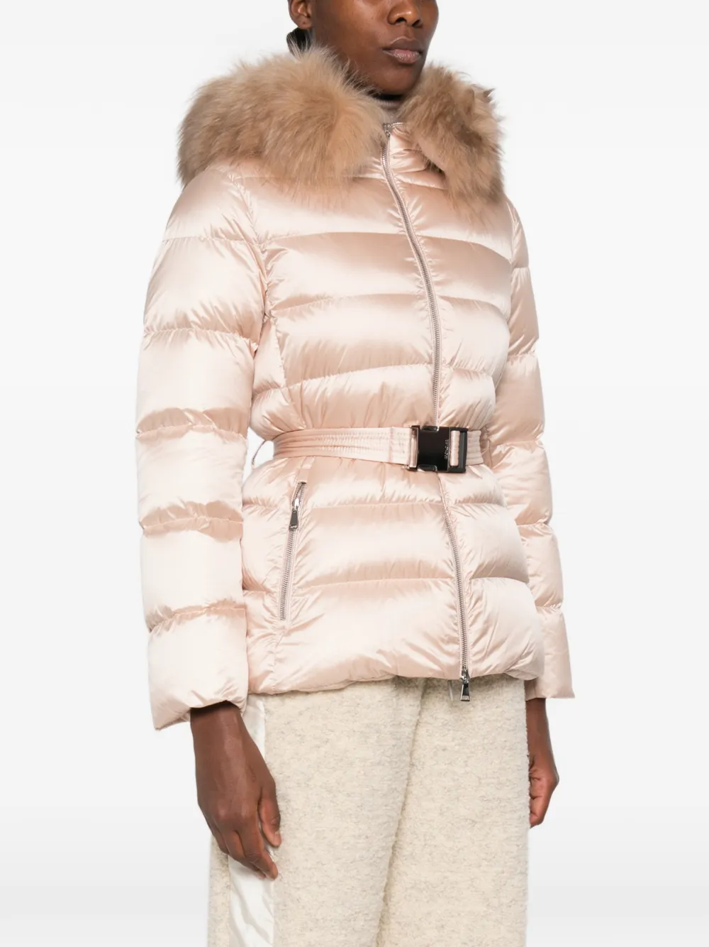 Moncler Cupidones jack met ceintuur Roze