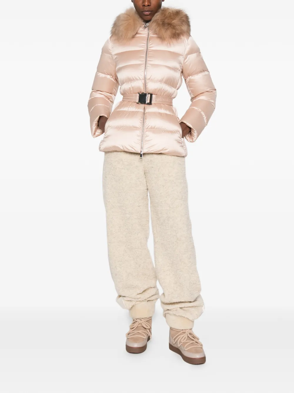 Moncler Cupidones jack met ceintuur Roze
