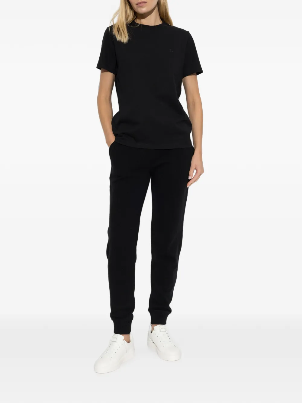 Balmain T-shirt met geborduurd logo Zwart