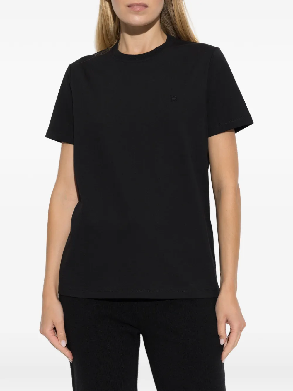 Balmain T-shirt met geborduurd logo Zwart