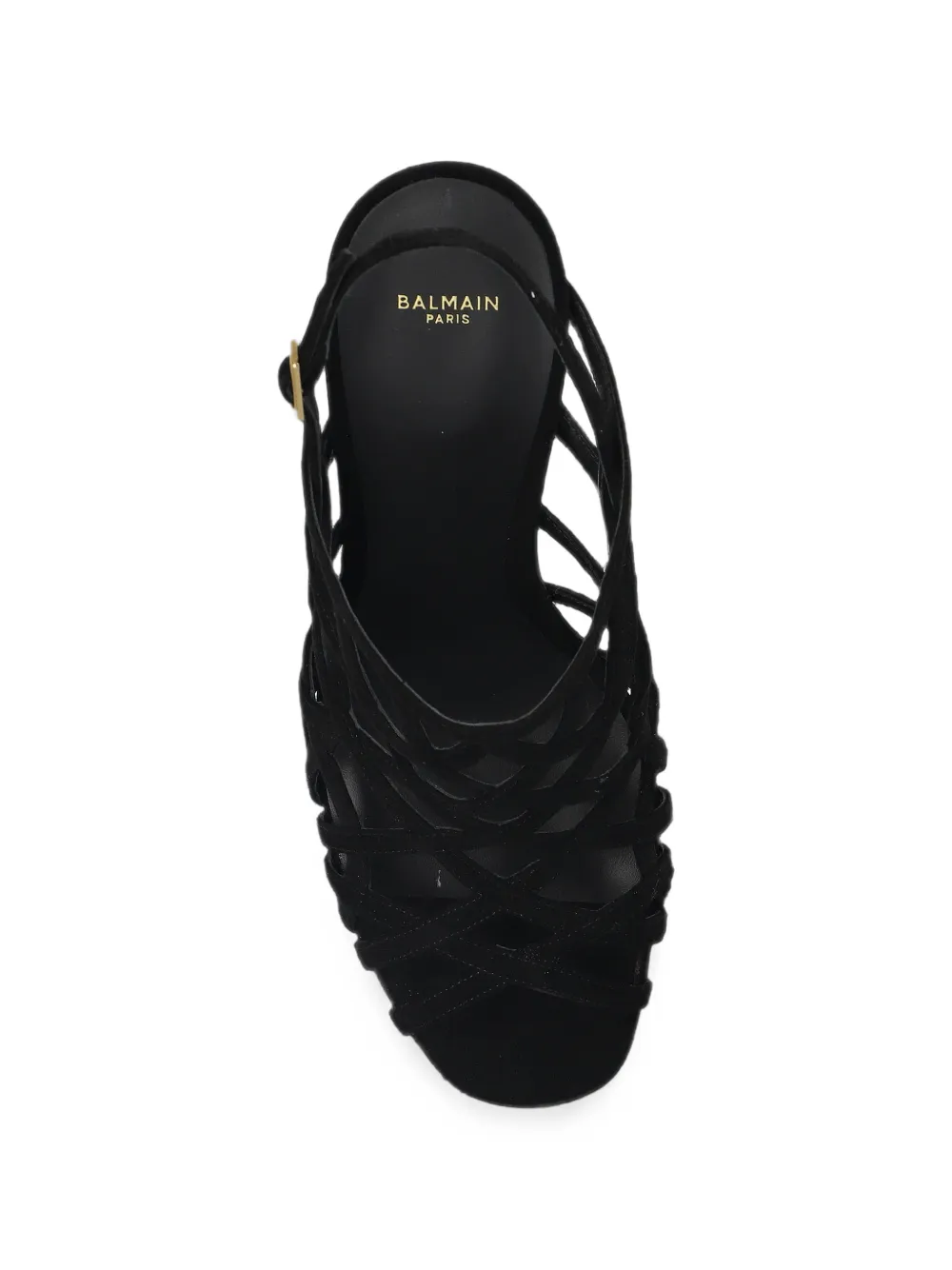 Balmain cage-strap wedge sandals Zwart