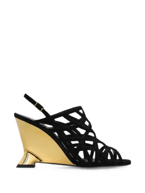 Balmain cage-strap wedge sandals