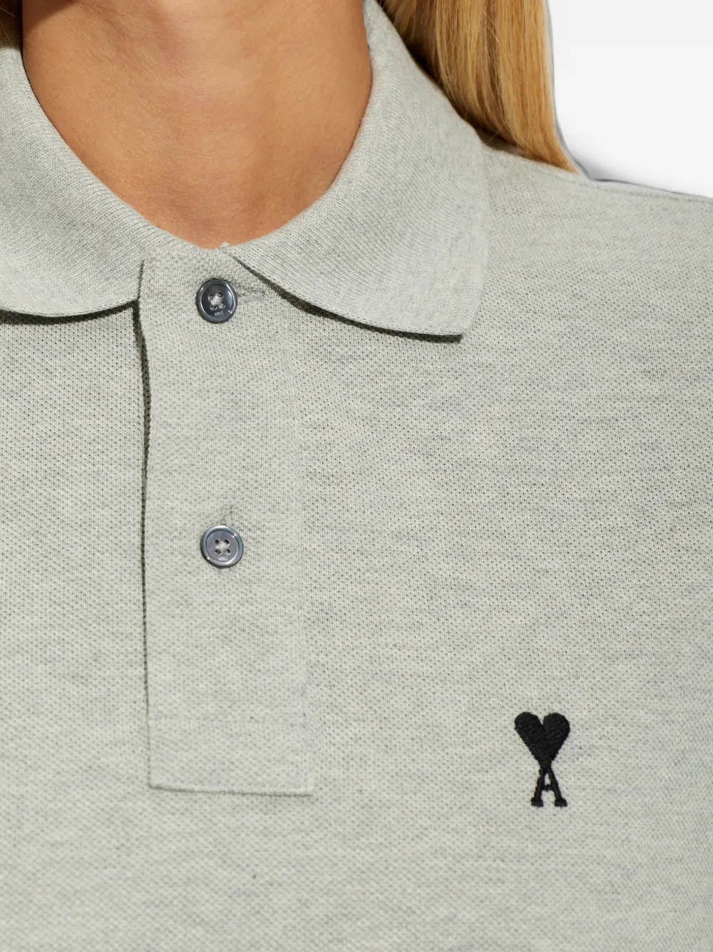 AMI Paris Poloshirt met logo Grijs