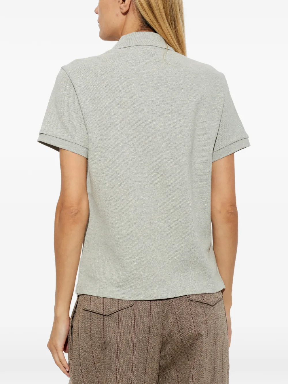 AMI Paris Poloshirt met logo Grijs