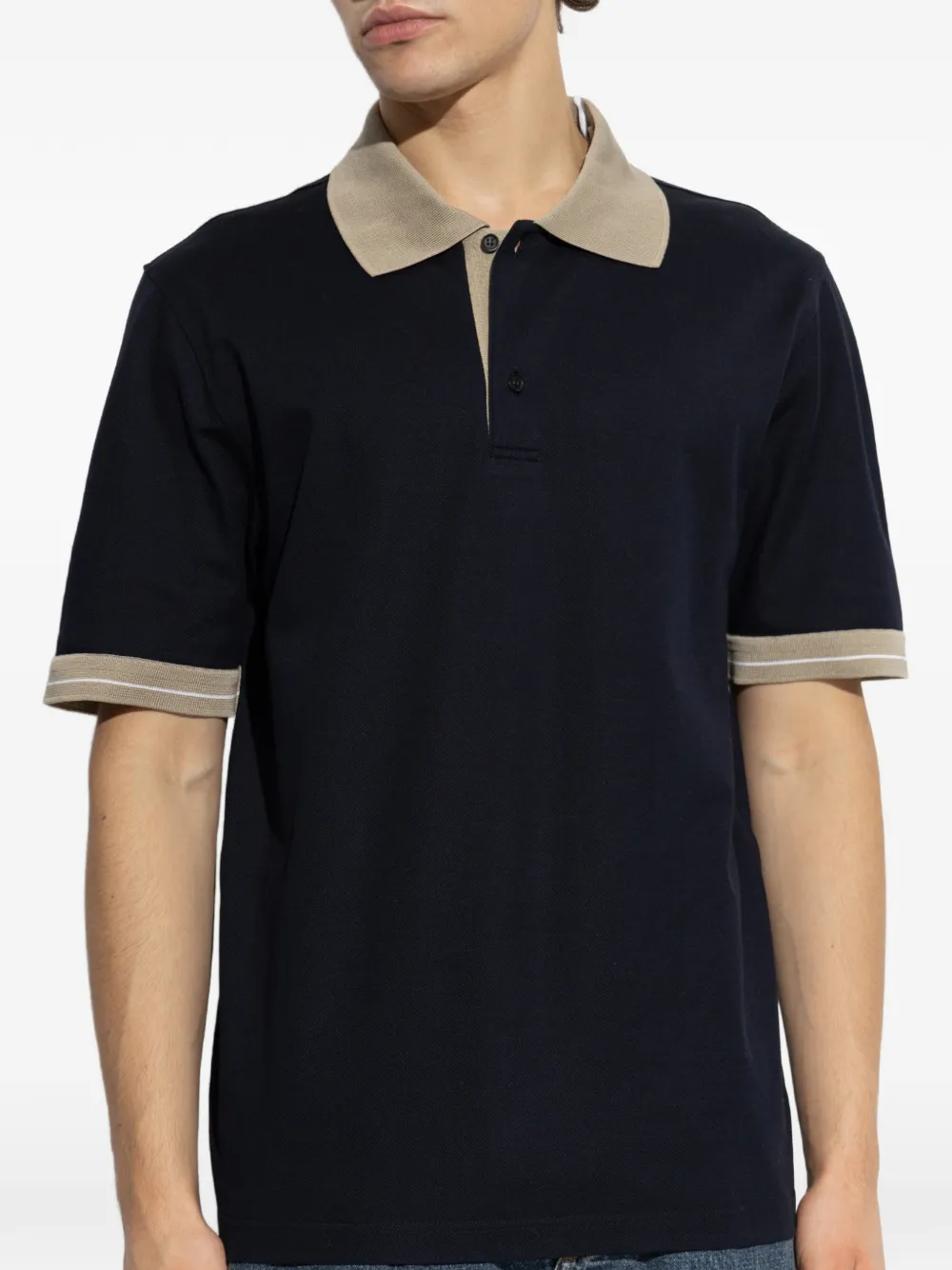 Ferragamo contrast-trim polo shirt Blauw