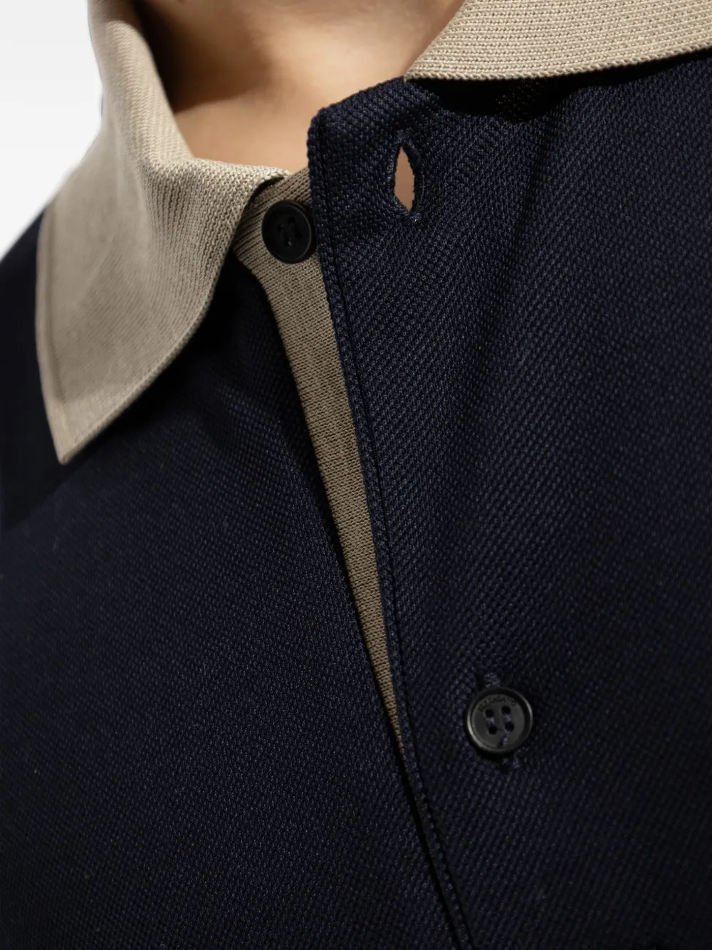 Ferragamo contrast-trim polo shirt Blauw