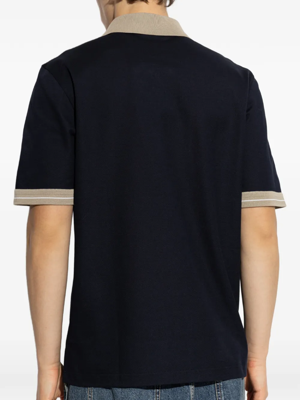 Ferragamo contrast-trim polo shirt Blauw