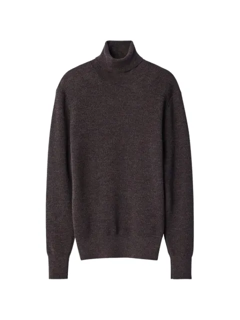 LEMAIRE stand-collar sweater in fine mouliné merino wool