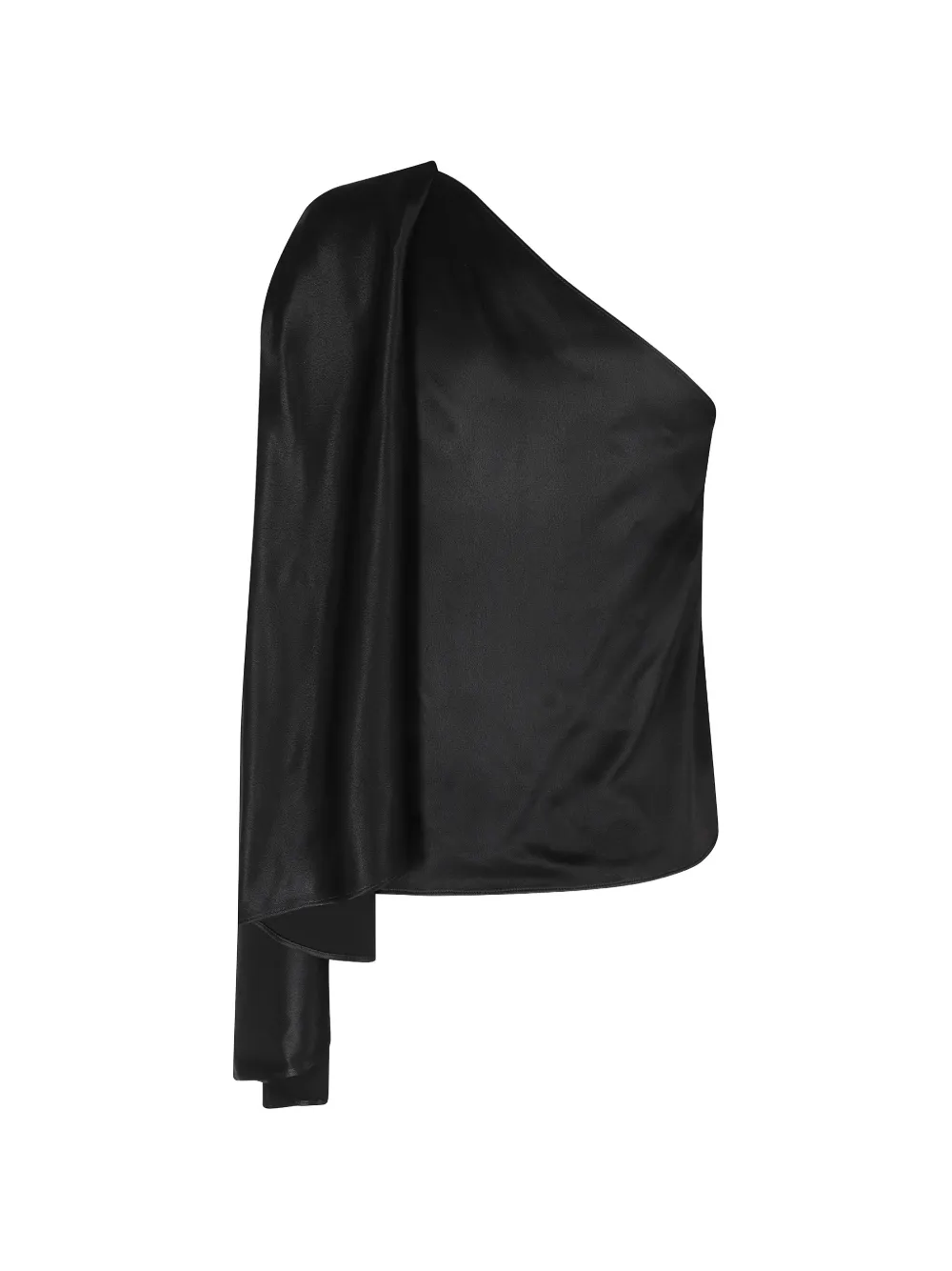 Alberta Ferretti one-shoulder draped top Zwart