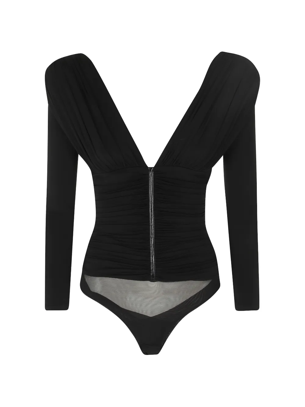 Elisabetta Franchi Bodysuit In Lightweight Crêpe Jersey Fabric In Black