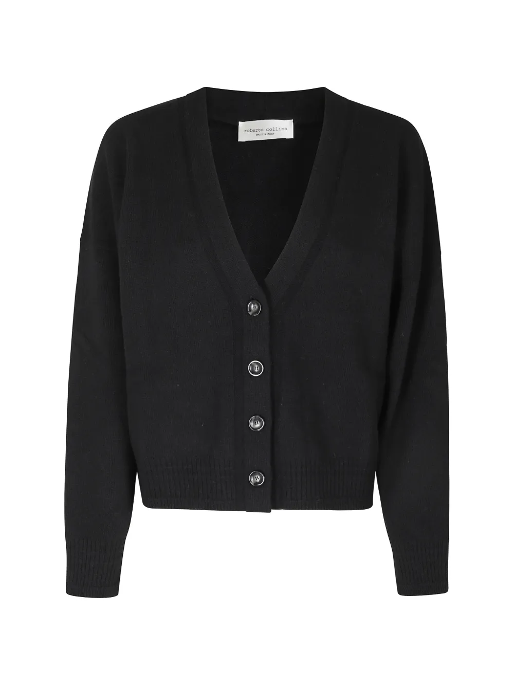 Roberto Collina V-neck knitted cardigan Zwart