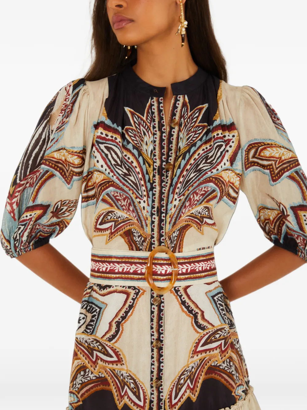 FARM Rio Tapestry Dream mini dress Beige