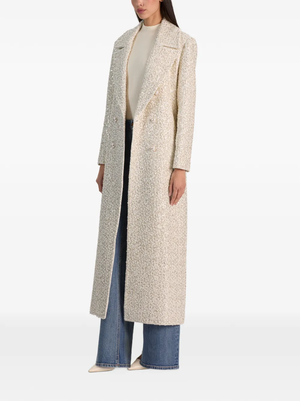 alice + olivia Nicholas double-breasted coat - Nude