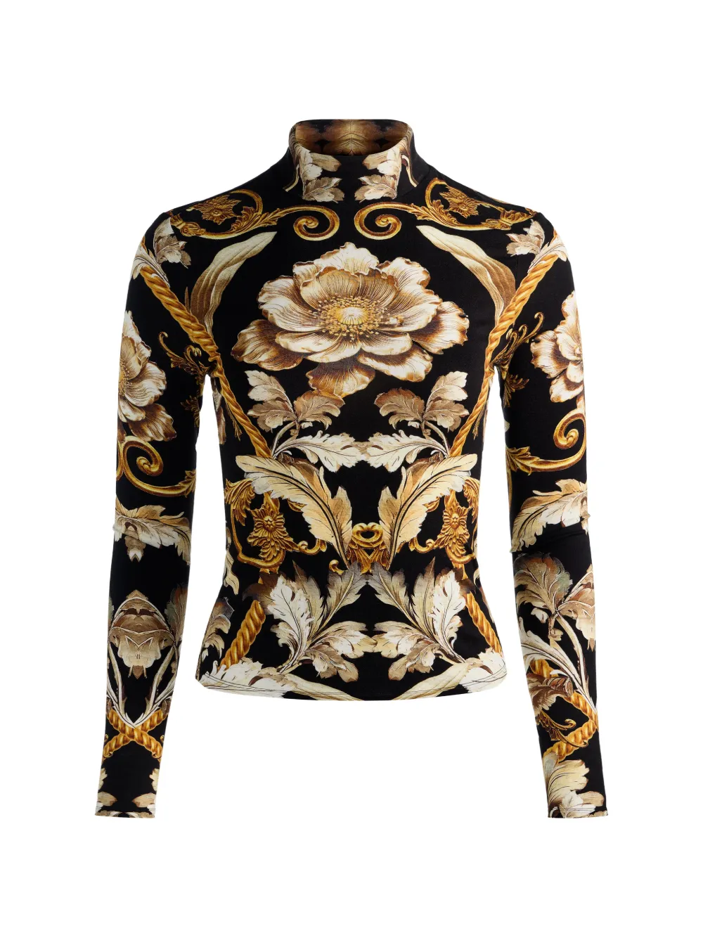 alice + olivia Delaina floral-print long-sleeve top - Schwarz