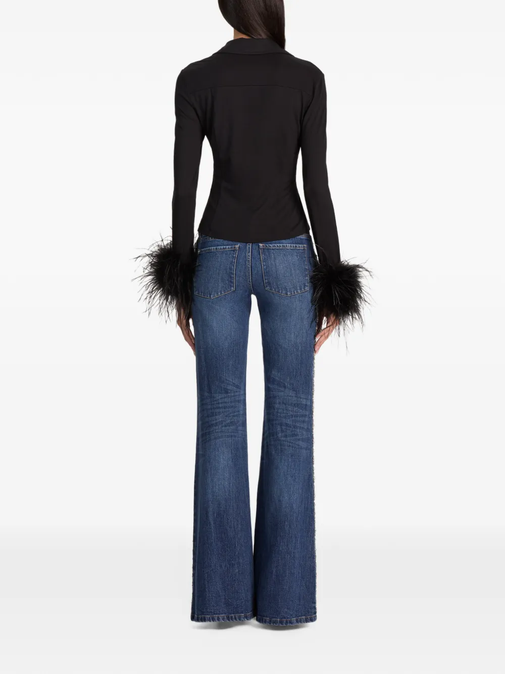 alice + olivia Freya button-up top Zwart