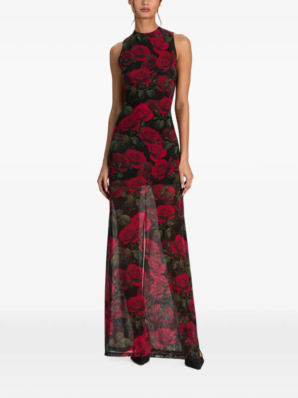 alice + olivia Delora floral-print maxi dress - Schwarz