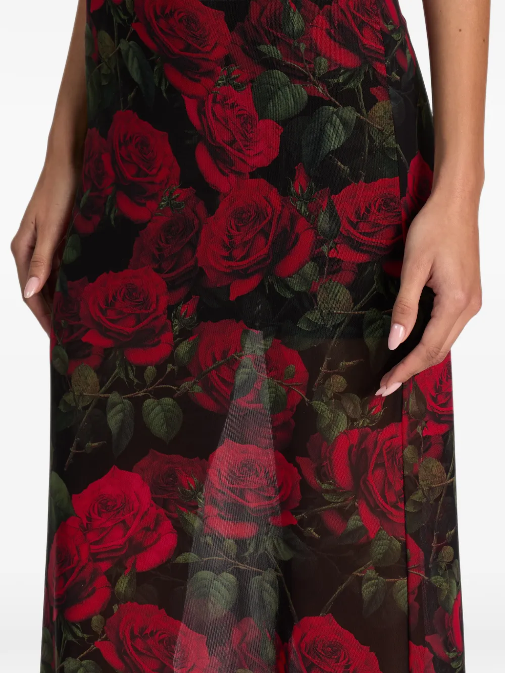 alice + olivia Delora floral-print maxi dress Zwart