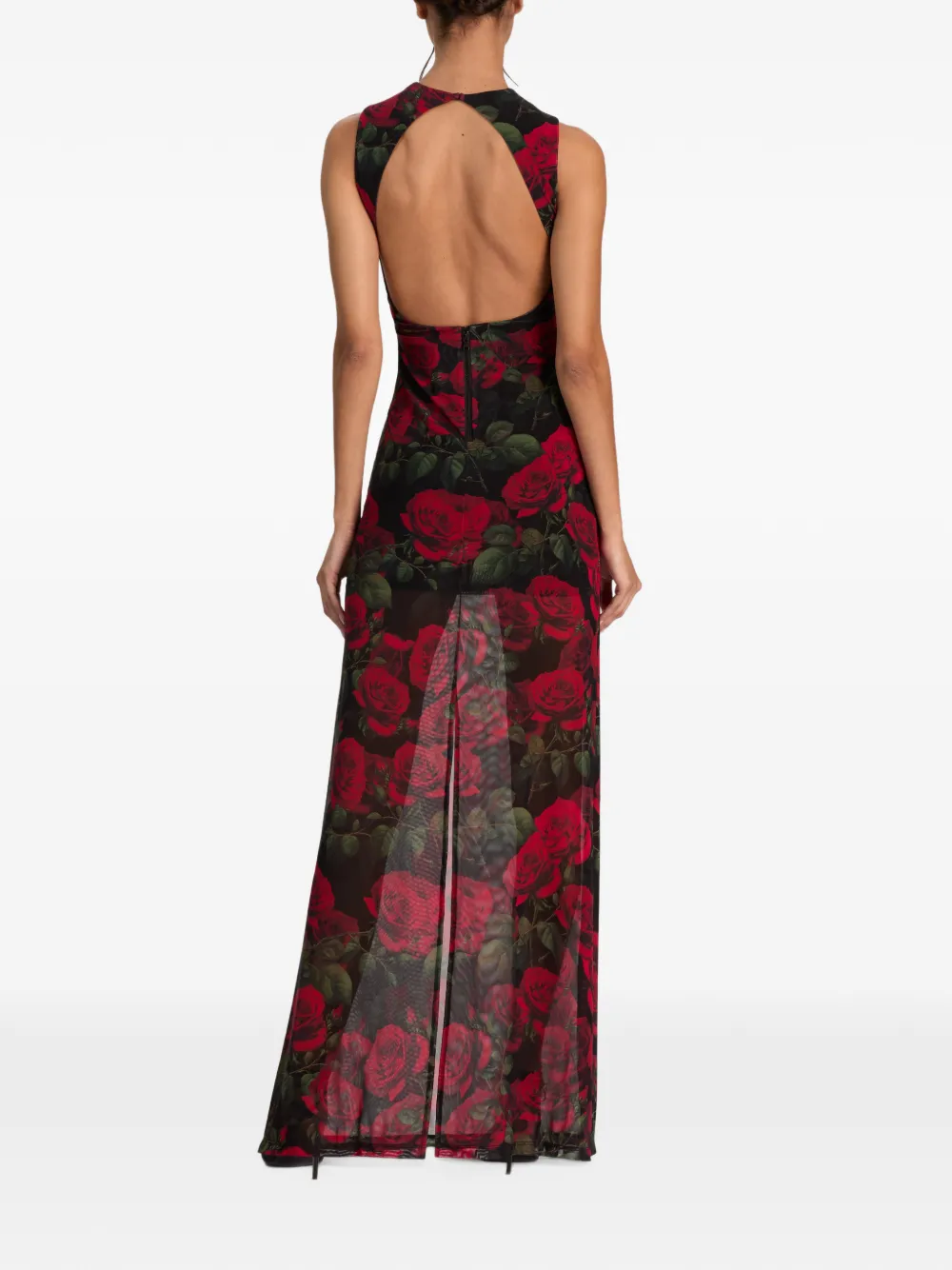 alice + olivia Delora floral-print maxi dress Zwart