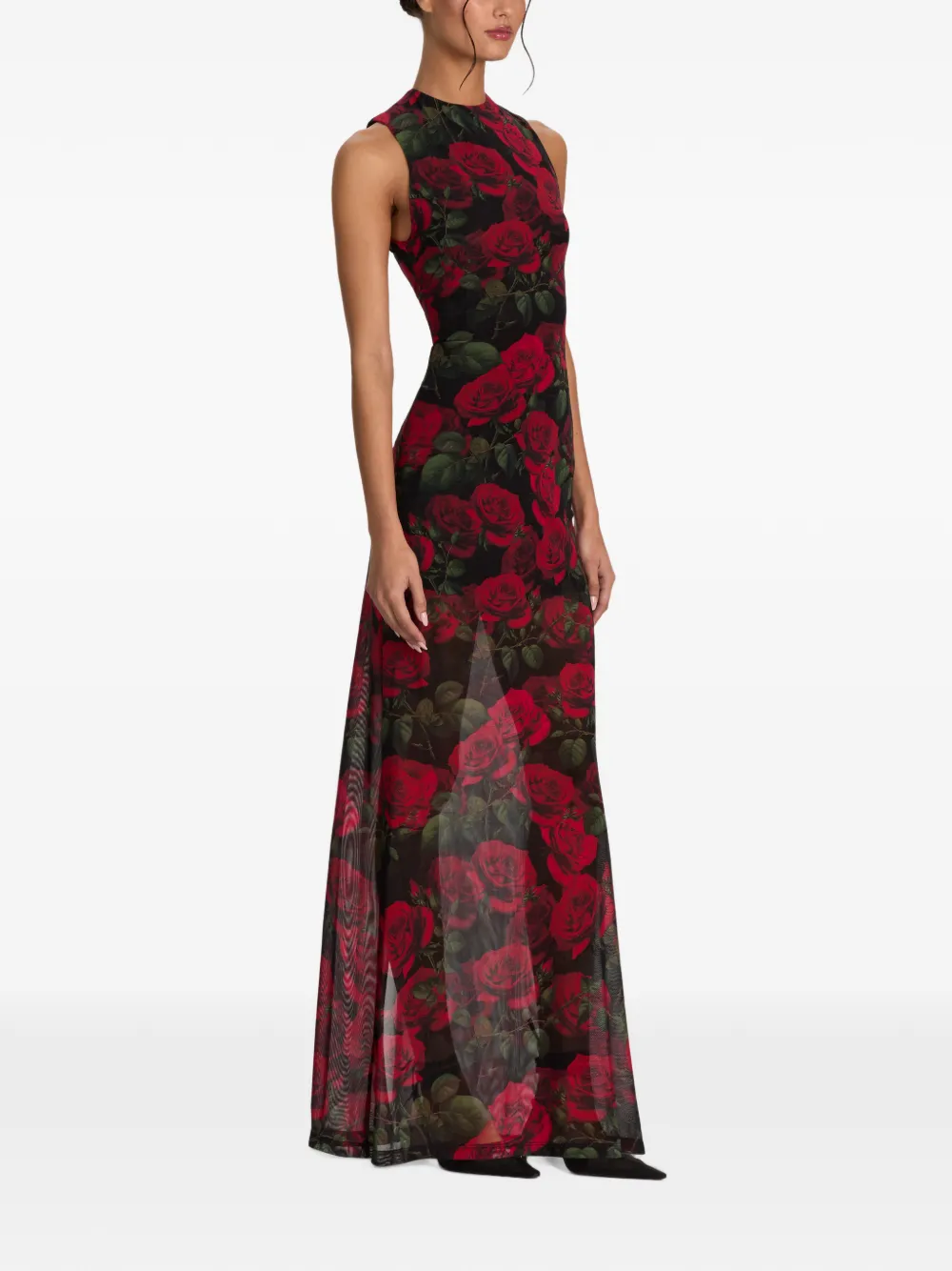 alice + olivia Delora floral-print maxi dress Zwart