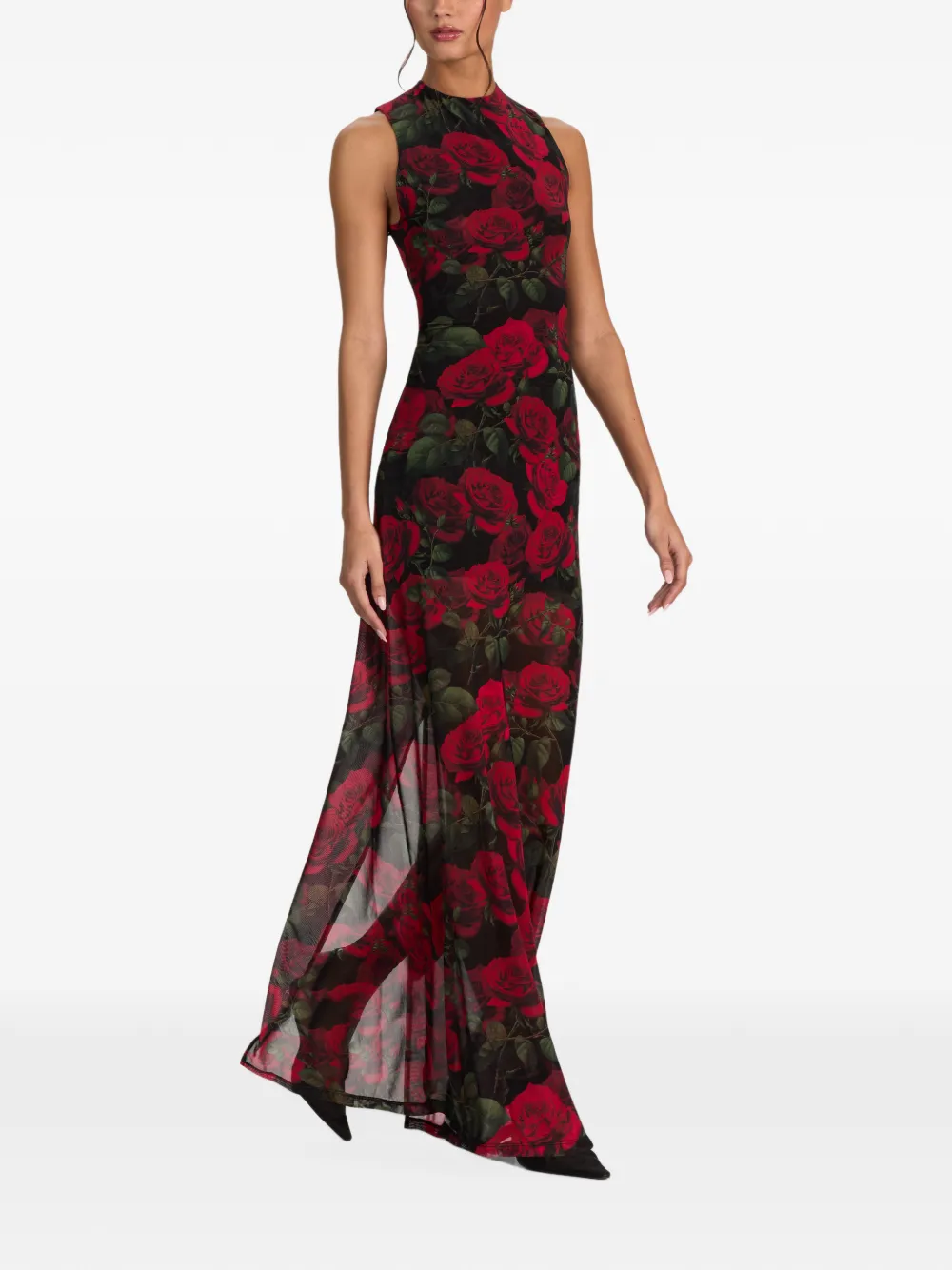 alice + olivia Delora floral-print maxi dress Zwart