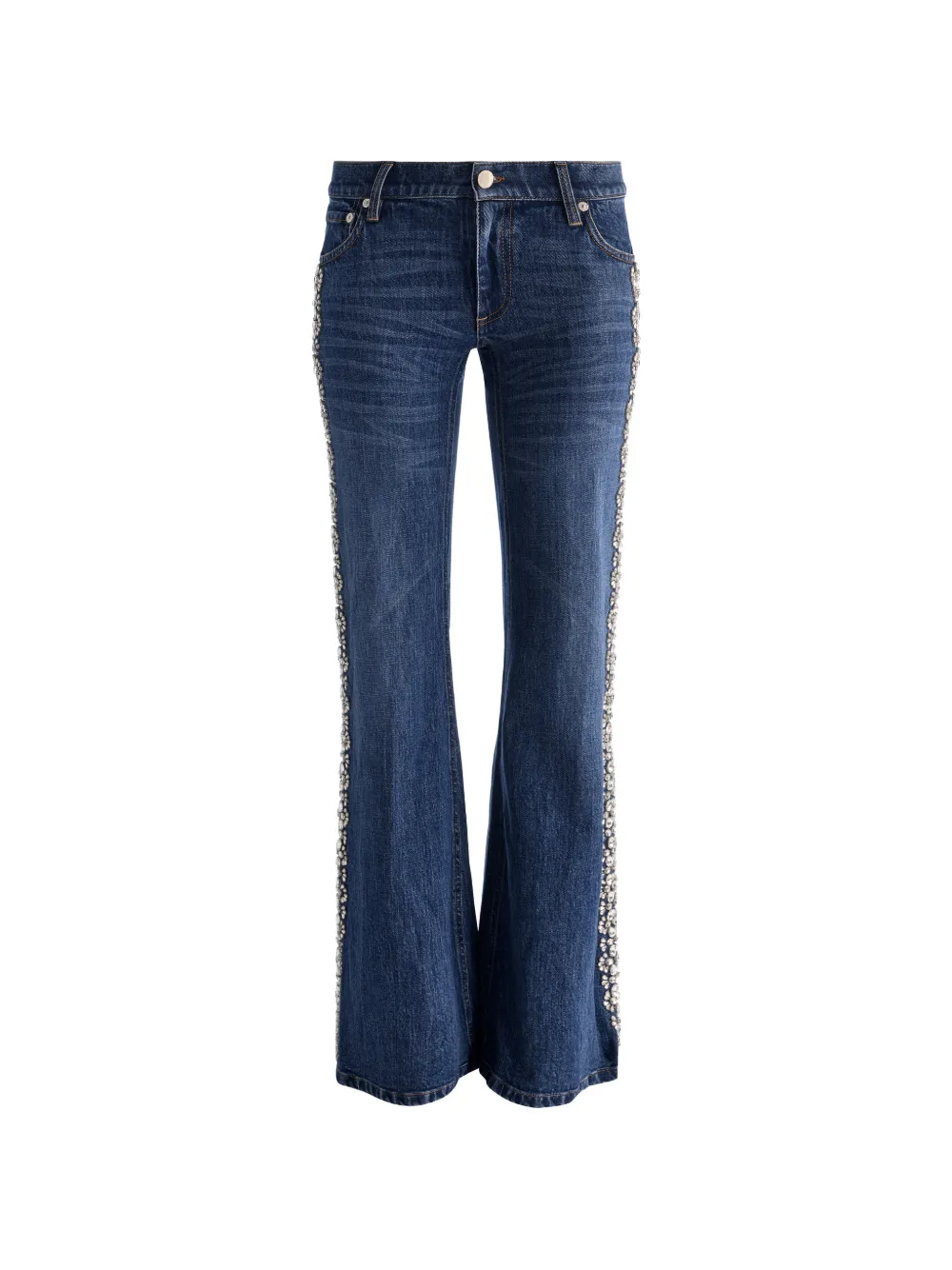 alice + olivia Emryn crystal-embellished flared jeans - Blau