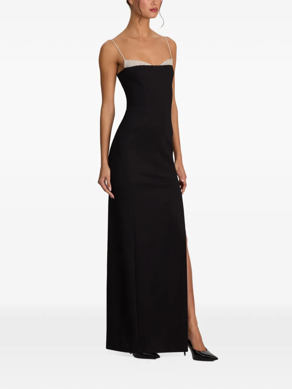 alice + olivia Hallie crystal-embellished maxi dress Zwart