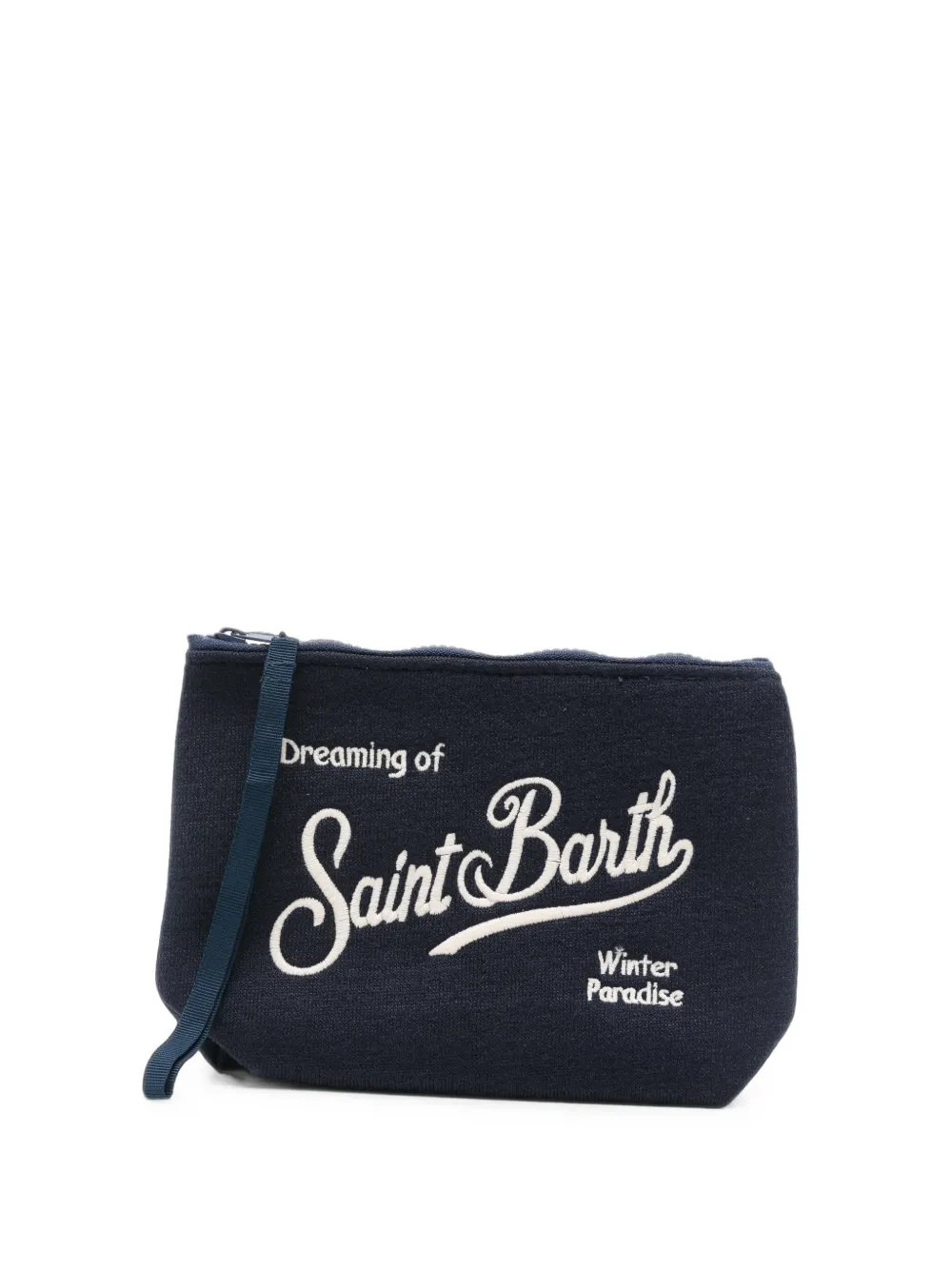 MC2 Saint Barth Aline clutch met geborduurd logo Blauw