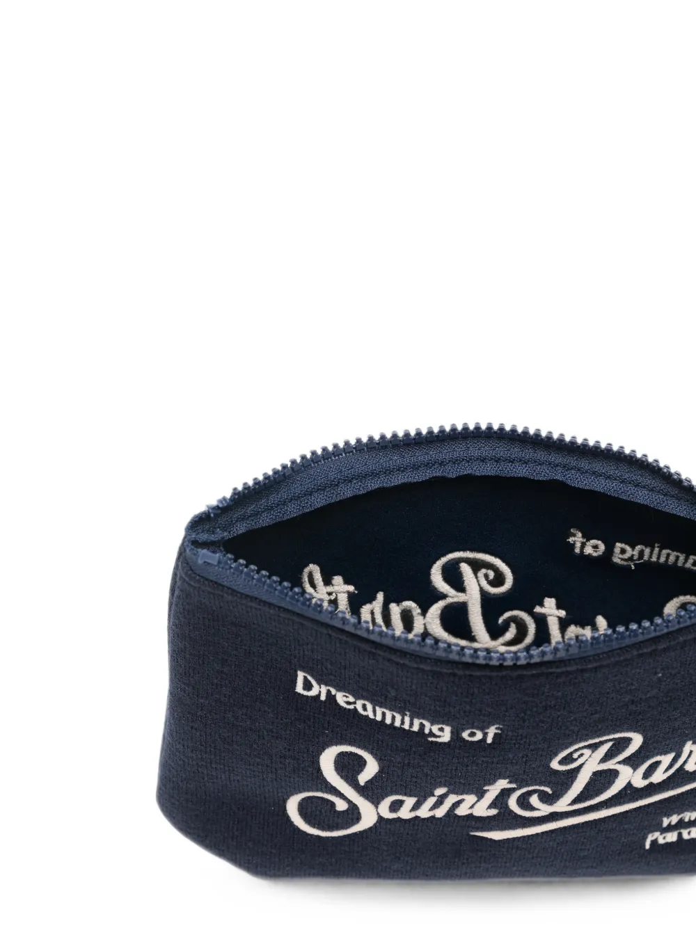 MC2 Saint Barth Aline clutch met geborduurd logo Blauw