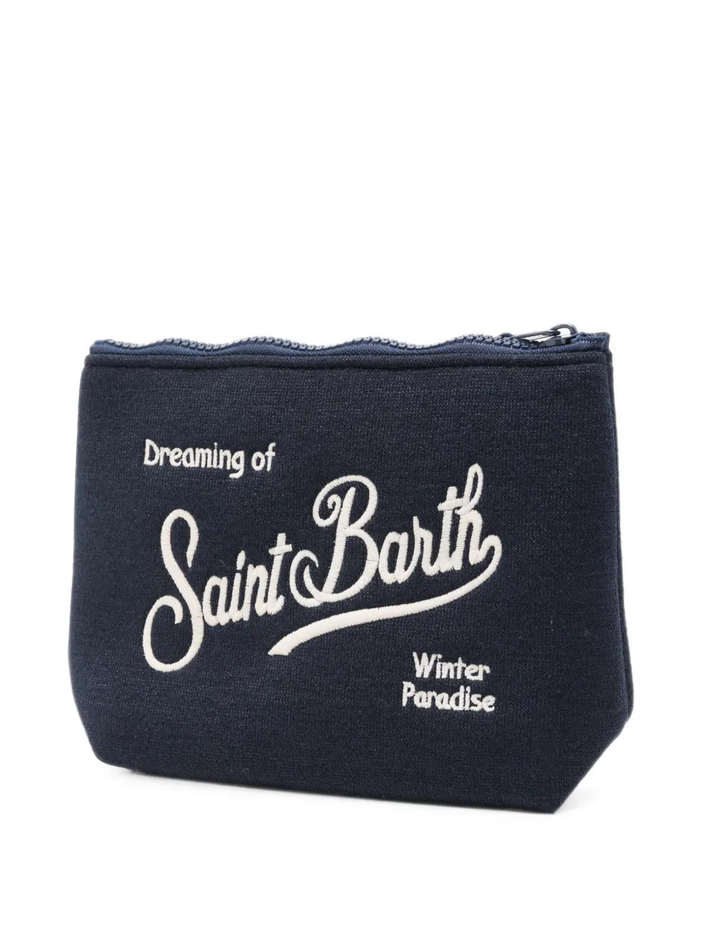 MC2 Saint Barth Aline clutch met geborduurd logo Blauw