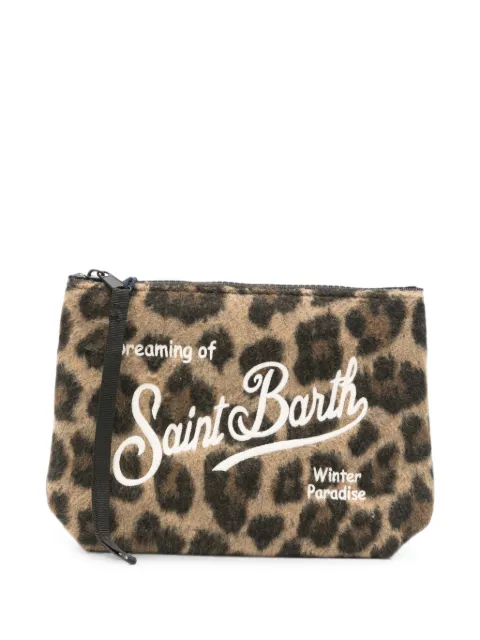 MC2 Saint Barth Bestickte Clutch mit Leopardenprint