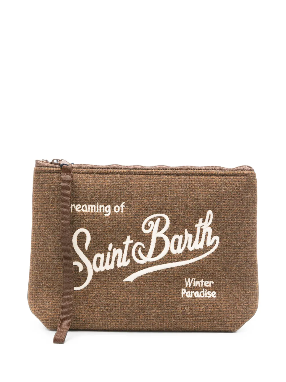 MC2 Saint Barth Aline geruite clutch Bruin