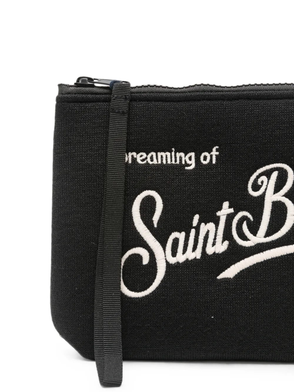 MC2 Saint Barth Aline clutch met geborduurd logo Zwart
