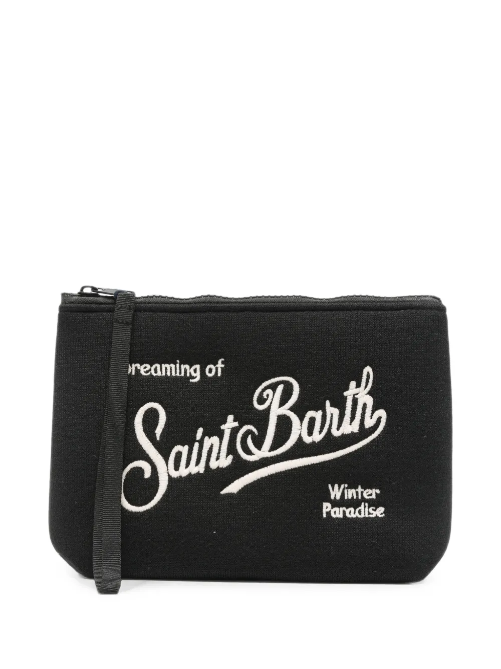 MC2 Saint Barth Aline clutch met geborduurd logo Zwart