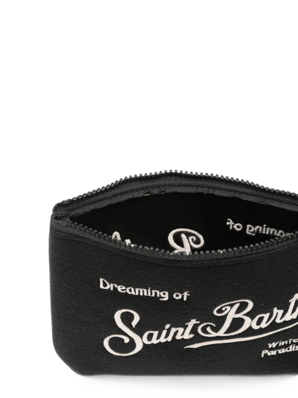 MC2 Saint Barth Aline clutch met geborduurd logo Zwart