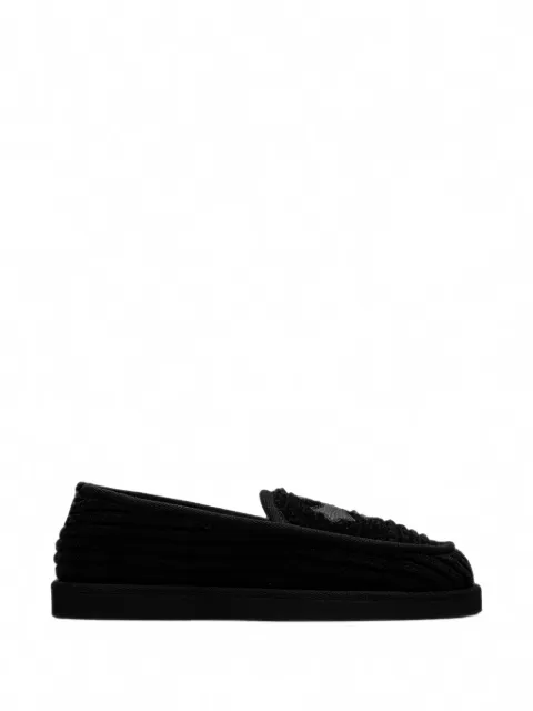 Chrome Hearts leather cross-patch loafers