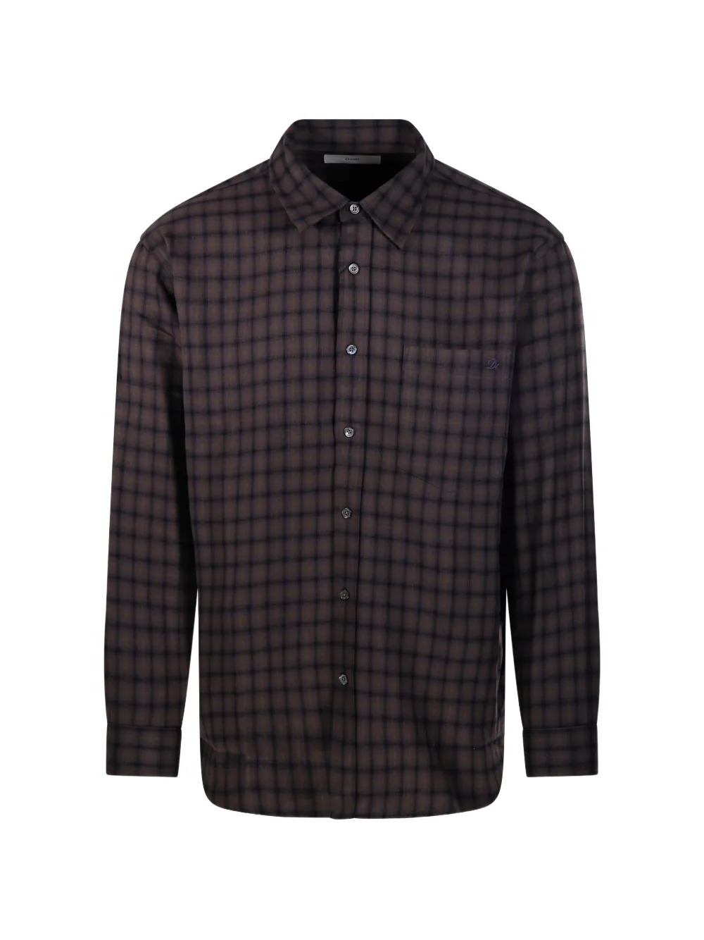 Dunst Check-pattern Long-sleeve Shirt In Brown
