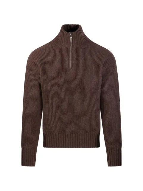 Diana Studio Trucker ribbed-knit half-zip sweater
