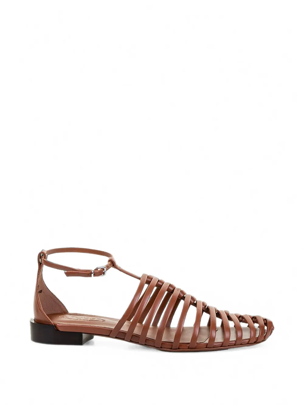 Tod's strappy leather flat sandals - Marrone