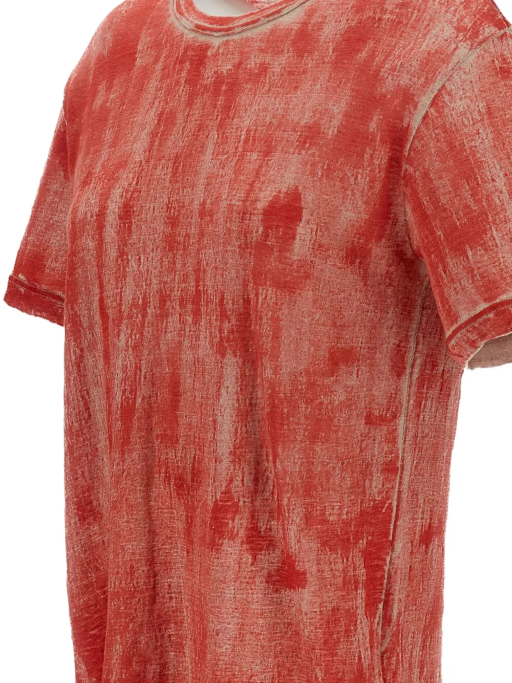 Comme Des Garçons Linnen T-shirt met gerafeld effect Oranje