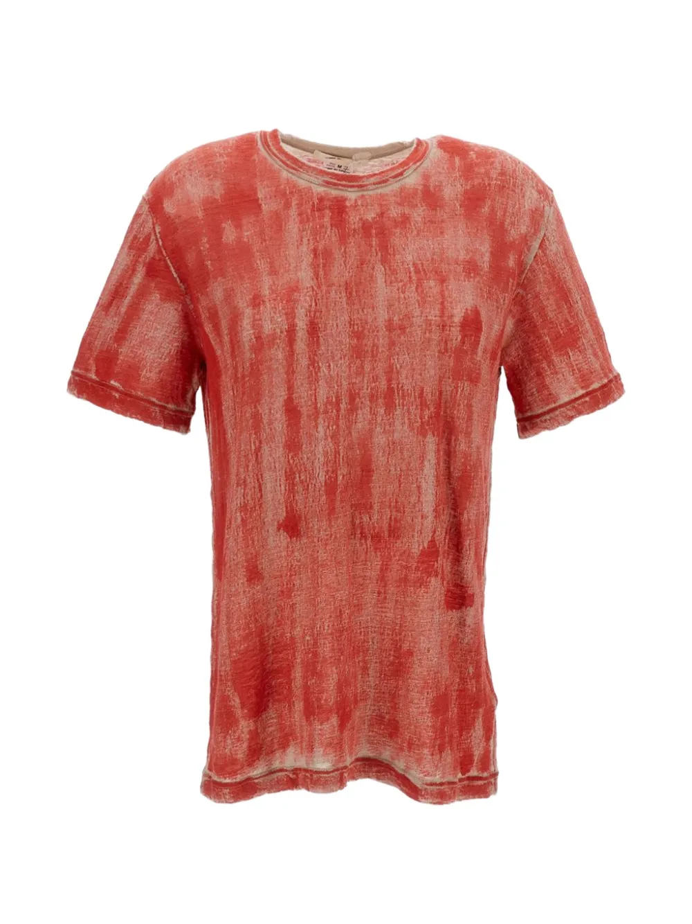 Comme Des Garçons Linnen T-shirt met gerafeld effect Oranje