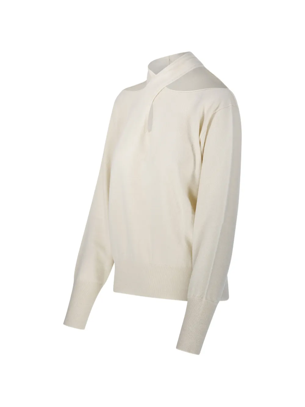 Federica Tosi crossover-neck cut-out sweater Beige