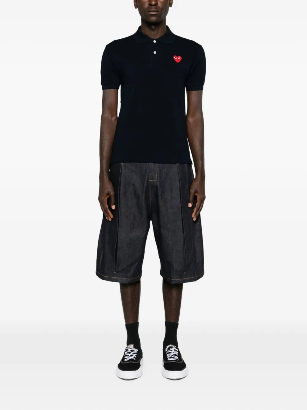 Comme Des Garçons Play heart-patch polo shirt Blauw