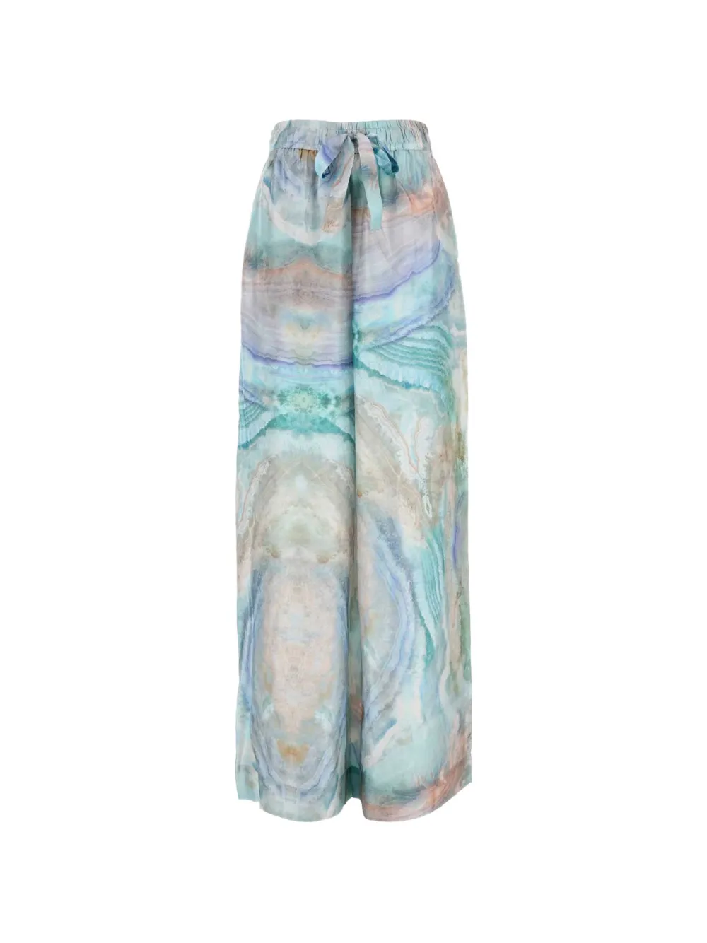 ZIMMERMANN Illuminate marble-print trousers - Blu