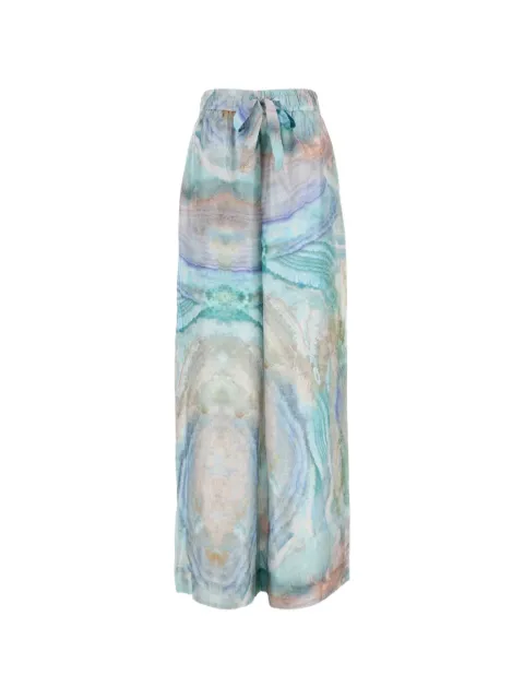 ZIMMERMANN Illuminate marble-print trousers