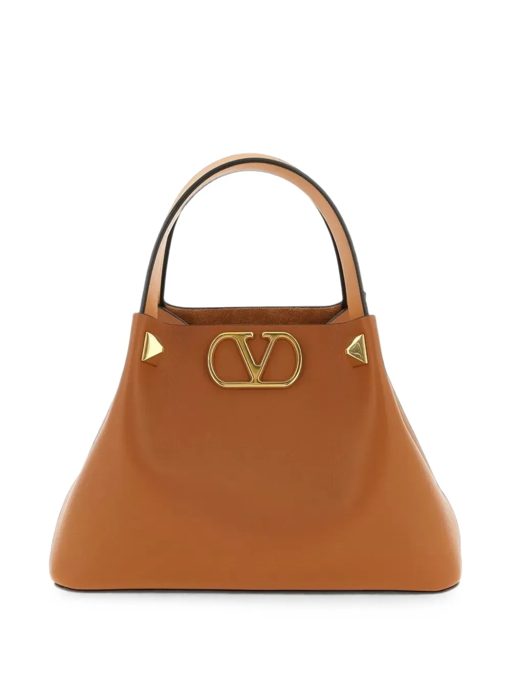 Valentino Garavani small VLogo Rockstud tote bag - Marron Valentino Garavani small VLogo Rockstud tote bag - Marron