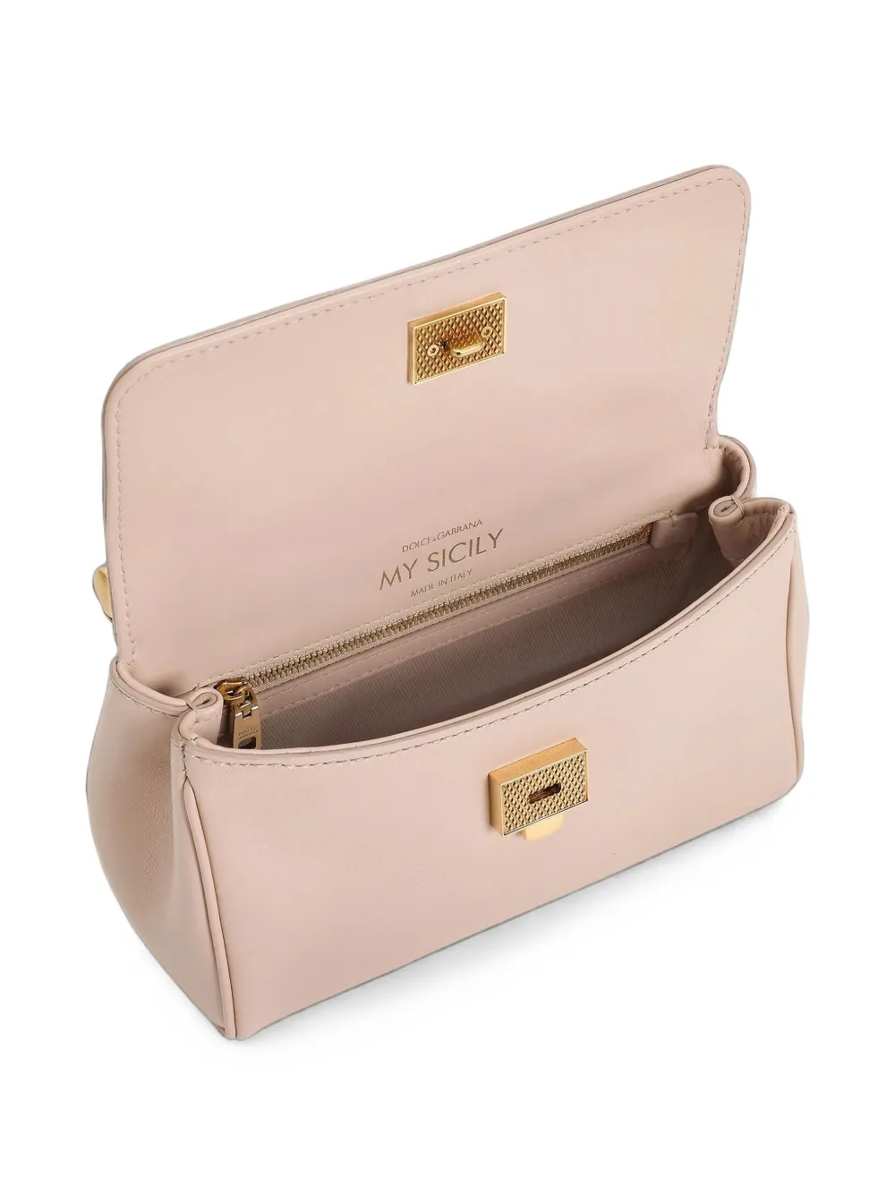 Dolce & Gabbana My Sicily leren mini-shopper Beige